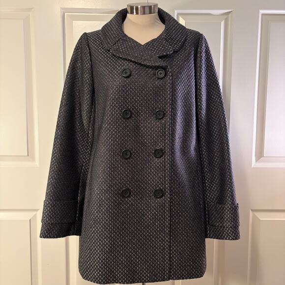 J.Crew Women's Gunmetal Metallic Double Breasted Tweed Jacket, size 12 - Picture 1 of 8
